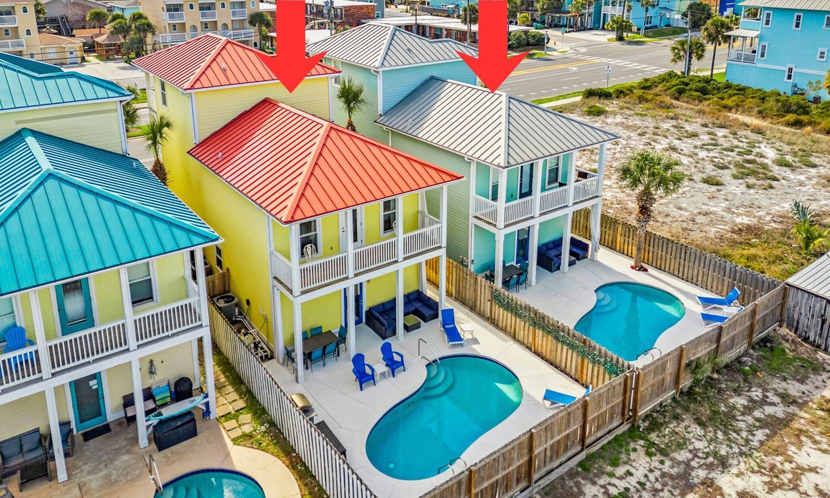 Biltmore Beach House | 2 Side-by-Side Homes | 8BR, 2 Private Pools, Sleeps 28, Walk to Beach