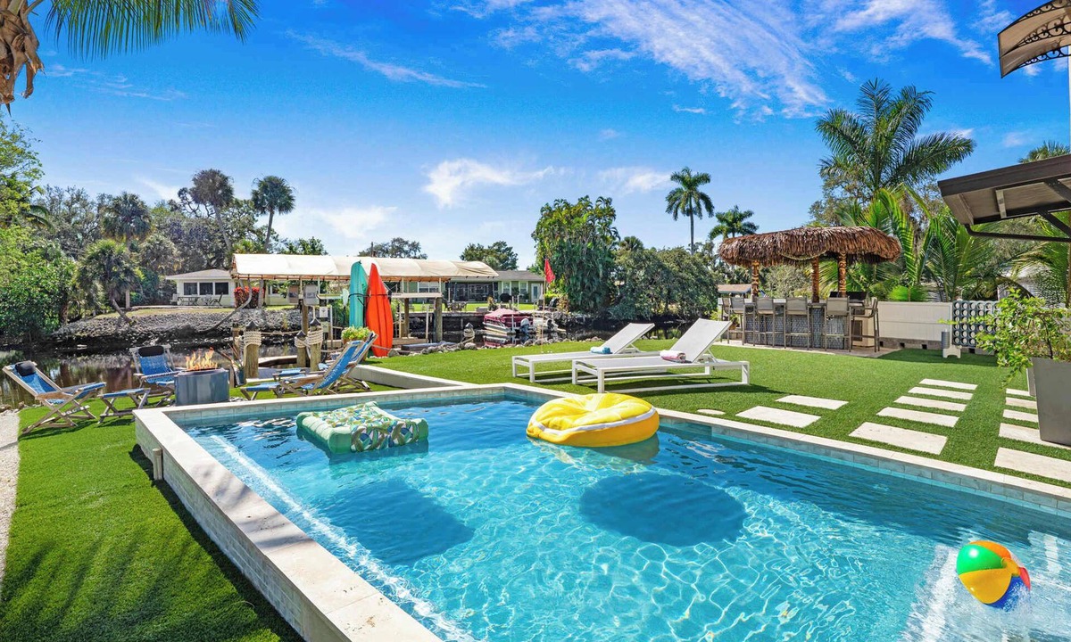 Bonita Springs House | Bay Access Tiki Bar Getaway,Pool,Spa,Sleeps 10