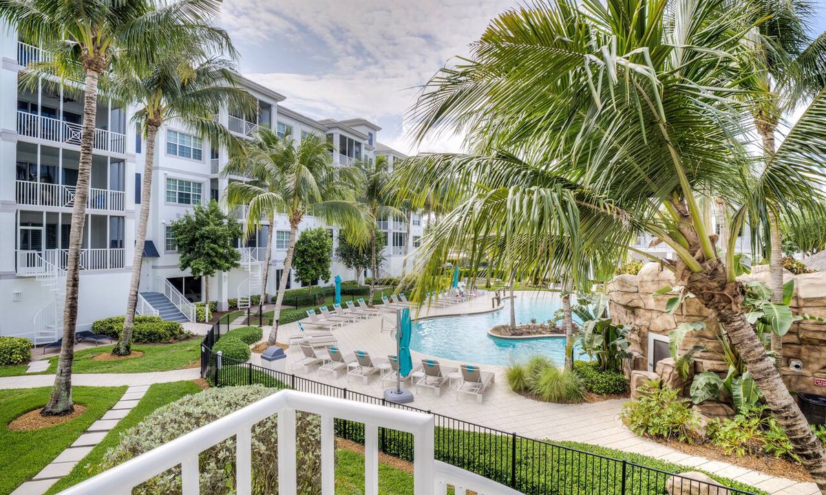 Bonita Shores Condo | Bonita Village #2203, Spiral Staircase to Resort Pool