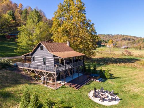 Vilas House | Copper Cabin - modern cabin along Cove Creek hot tub fire pit