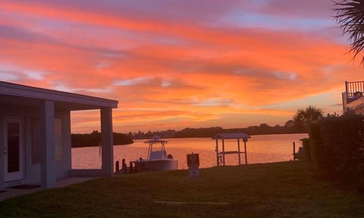 Englewood Condo | Ground floor Bay front, heated pool, dock, private beach access onsite.