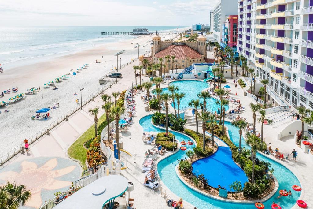 Daytona Beach Apartment | Modern Beach Highrise-Ocean View-Jacuzzi-Walk In Shower At Ocean Walk Resort Daytona Beach