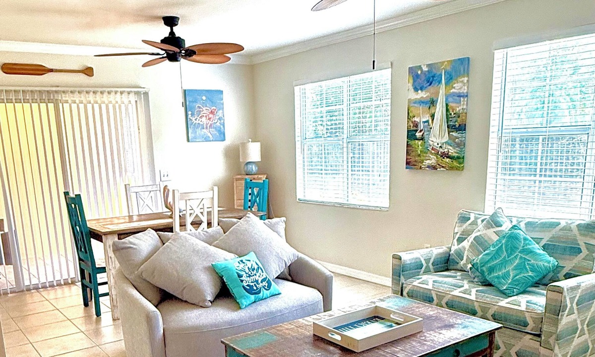 Park East Condo | No Stairs just stares! ALL NEW coastal chic, 1 minute walk to pool & pickleball