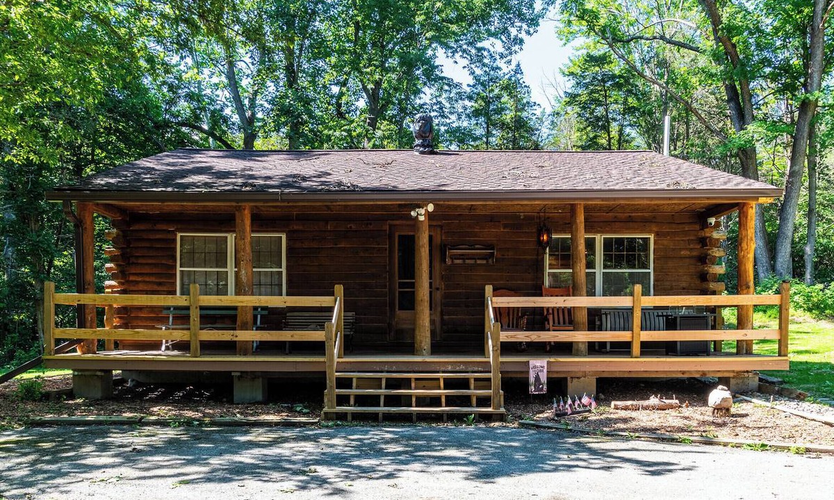 Johnsonburg Cabin | Rustic Log Cabin Nature Getaway Access to indoor Pool/Hot Tub for fee Pet/420 Ok