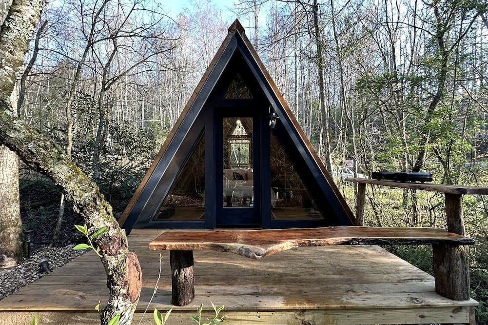 Zirconia Cabin | Secluded Off-Grid Cabin Retreat with Fire Pit & Sauna in Zirconia, North Carolina