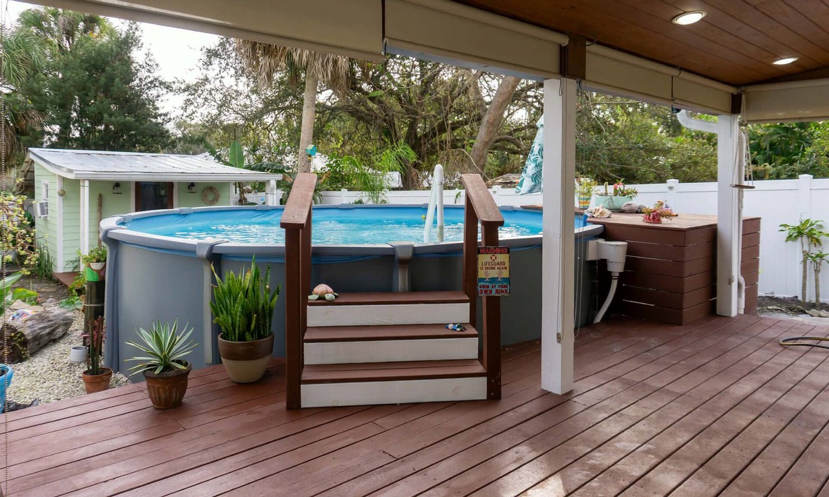 St. Lucie Village House | Tropical Pool Retreat + Walk to River + Pet Friendly
