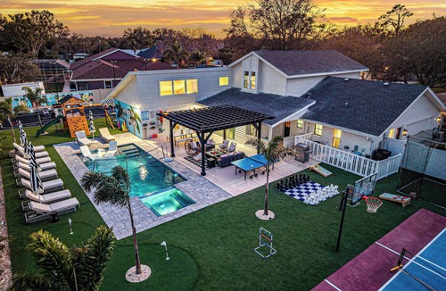 Palma Sola House | Batting Cage, Pool & Spa, Theater | Sleeps 28