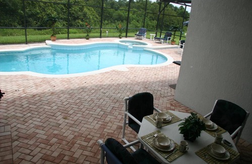Windsor Palms House | Beautiful 4BR/3 ba House-3miles Disney large pool/spa/XLdeck-Wheelchair friendly