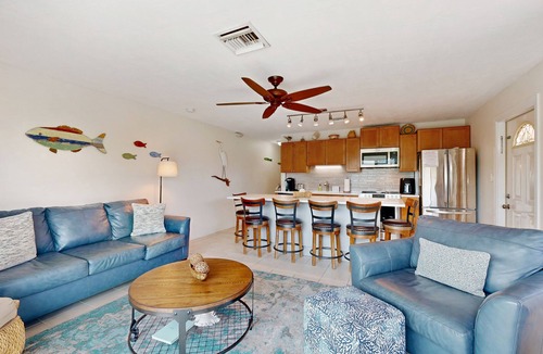 Key Colony Beach House | Dog-friendly waterfront home with dock, pool, gas grill, & beach access