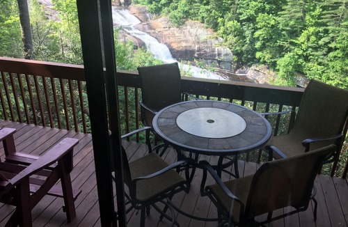 Lake Toxaway Condo | FALLING WATERS ~ 2b/2b SPECTACULAR VIEW HANGING OVER FALLS, UPSCALE FURNISHINGS.