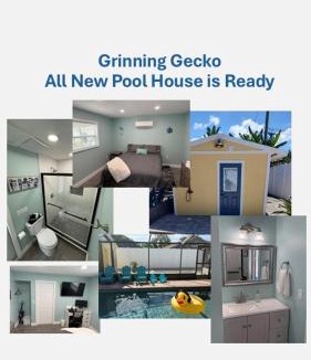 Bradenton House | Grinning Gecko 4Bdr3Bath NEW Pool House, Heated Salt Pool, Indoor-Outdoor Kitchen and Fireplaces, Putting Green, Bocce Court-Within 6 miles of AMI