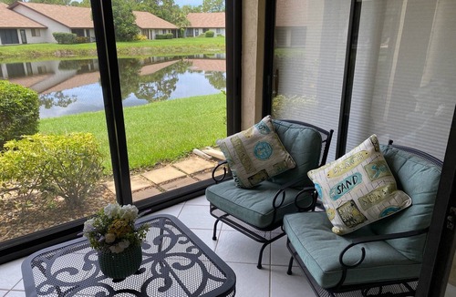 The Meadows Condo | Ground floor 2-bedroom condo with a view, pool