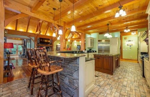 Burnsville House | Luxe Riverfront Escape with Panoramic Mountain Views + Pickleball Court
