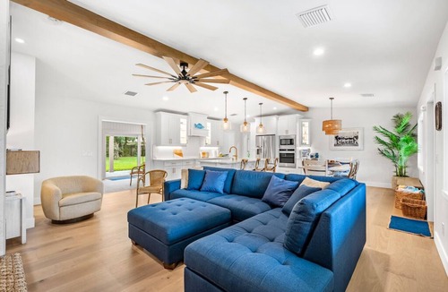 Interchange Square House | Luxury Coastal Retreat-Hanging Bed-Steps to the Beach!