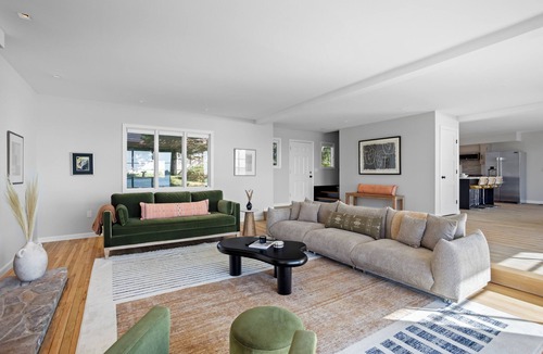 Guilford House | Modern Waterfront Oasis with Private Beach and Sunset Views
