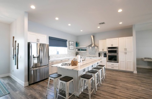 Lake Placid House | Newer Home on Lake June with Beach, Dock, Screened Patio and Hot Tub!