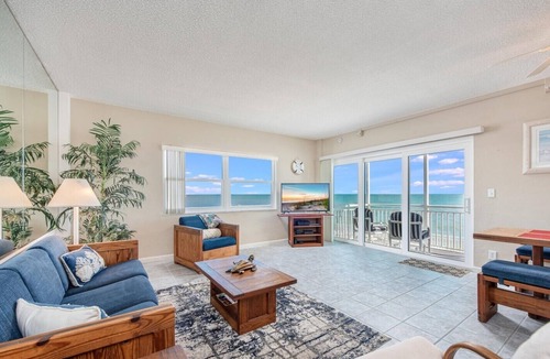 South Patrick Shores Condo | OCEAN BREEZE ESCAPE - 2nd Floor Balcony with FULL oceanfront views! 2 bdr 2 Bath