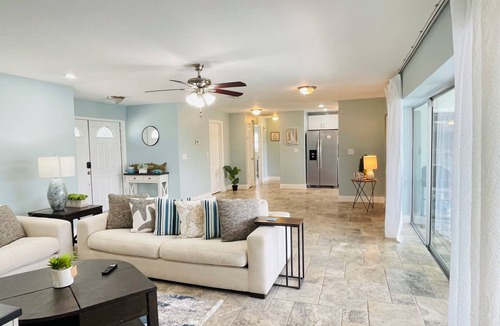 Pelican House | Short Distance From Tarpon Point Marina! Gulf Access, Heated Pool, Dock & Tiki!
