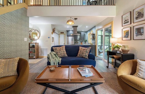 Fletcher Cabin | Stylish Cabin-BlackstoneGrill-Workspace w/Monitor and King-Bed on Main
