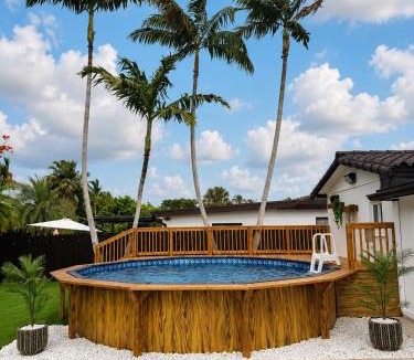 Kendale Lakes Villa | Tropical Lakehouse Escape Pool and Lakefront