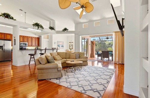 Bell Villa House | Waterfront home with private heated pool, dock, firepit, grill, bikes, fireplace