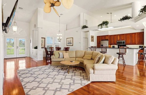 Bell Villa House | Waterfront home with private heated pool, dock, firepit, grill, bikes, fireplace