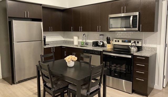 Brand new, fully furnished apartment. 10 minutes to airport
