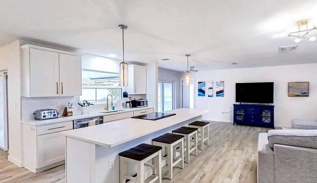 Bright and open home with private pool screened lanai enclosed yard and WD