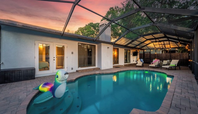 Dunedin Salt Shed: Saltwater Pool & Screened Lanai.