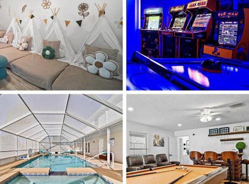 Luxury 10BR FREE pool heat, Hot Tub, & Game Room