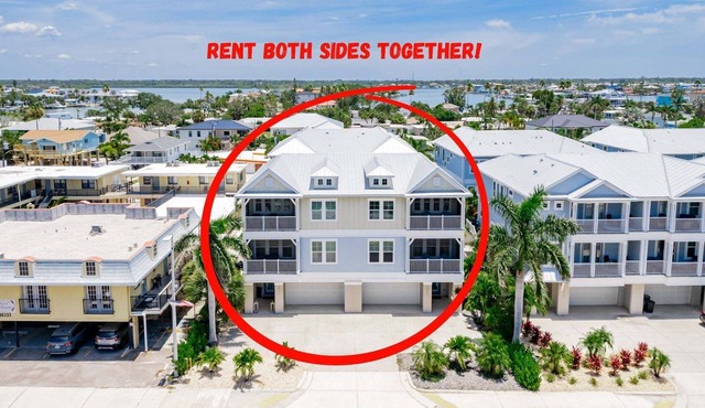 🌟RBV# 315-317| Two Huge Townhomes with adjoining yards |Sleeps 18| Hot Tub| Gulf View!