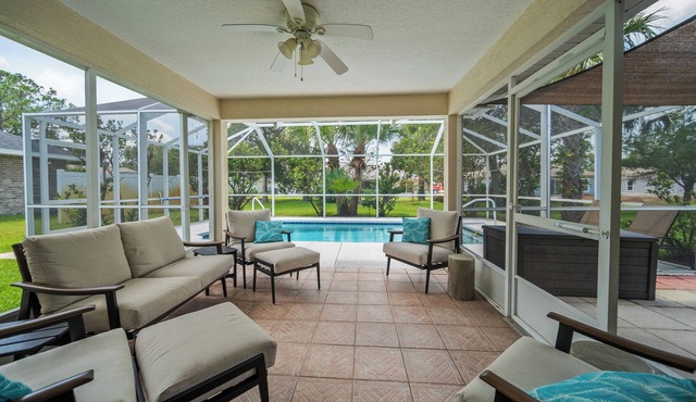 Relax in this pool home close to multiple beaches and tourist attractions!