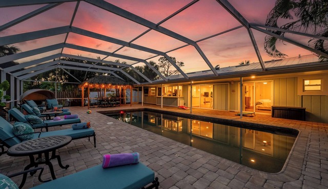 Sunny Pool Oasis Offering Privacy & Pickle ball
