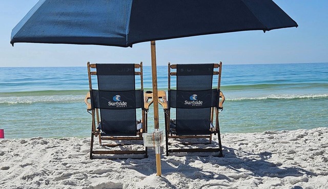 Surfside Resort Miramar Beach, Awesome Beach views, Beach Chairs & umbrella