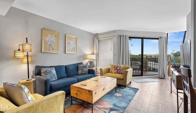 Unique Lagoon-View Condo with Balcony & Spiral Staircase