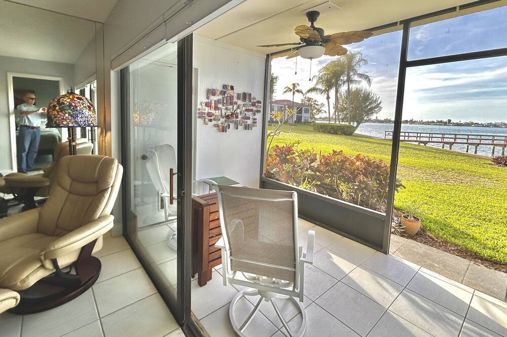 Casa del Mar Condo | Waterfront condo with bay view, pool, patio, & W/D - calendar month rental