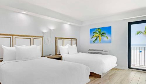Double Room with Two Double Beds and Roll-In Shower - Disability Access