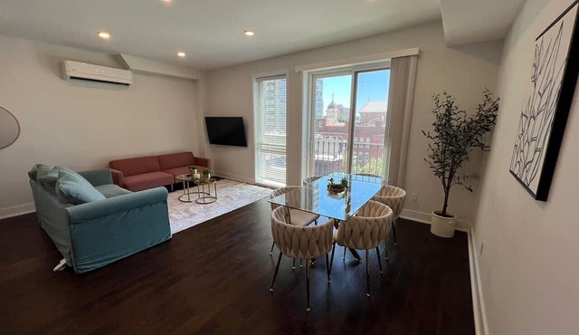 Private Balcony | Gorgeous Center City Bilevel Apt